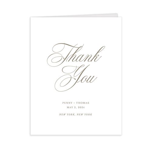 Flowing Script Thank You Cards - French Blue