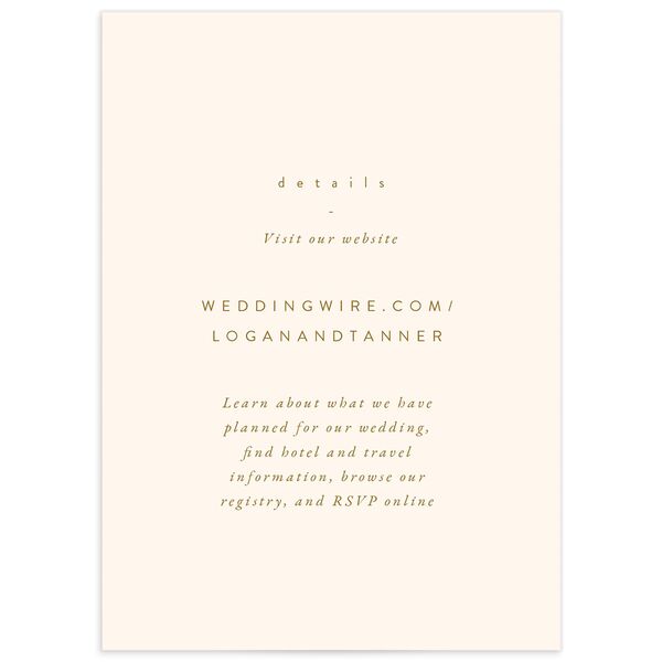 Charming Elegance Wedding Enclosure Cards front in Champagne