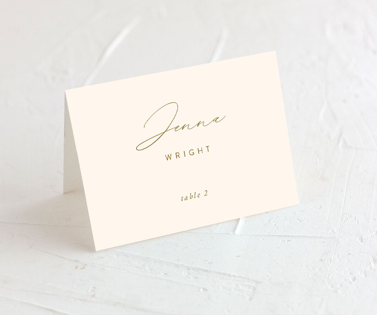Charming Elegance Place Cards front in Champagne