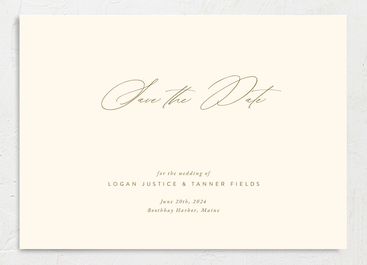 Charming Elegance Save the Date Cards front in Cream