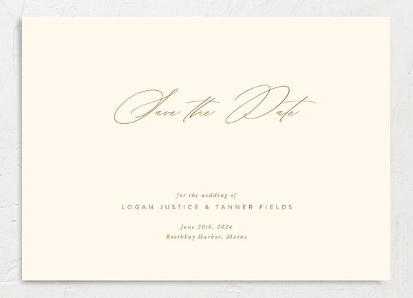 Charming Elegance Save the Date Cards front in Champagne