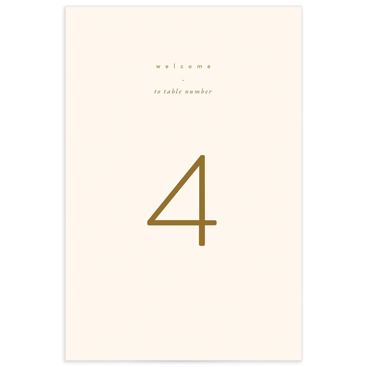 Charming Elegance Table Numbers front in Champagne