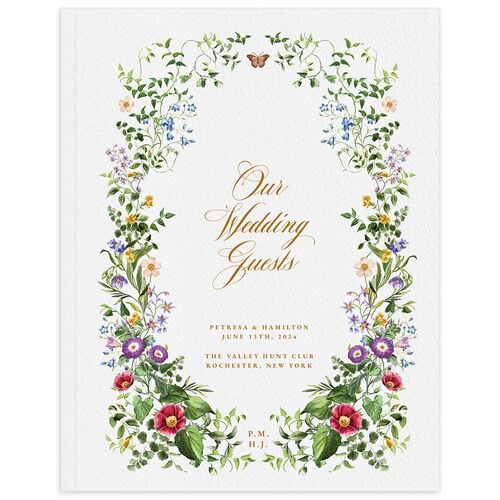 Opulent Garden Wedding Guest Book - Scottish Green