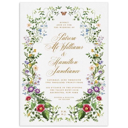 Opulent Garden Wedding Invitations - Scottish Green