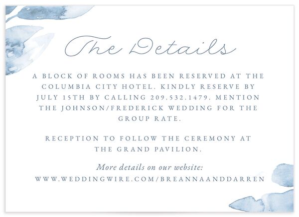 Ethereal Branches Wedding Enclosure Cards front in Dusty Blue