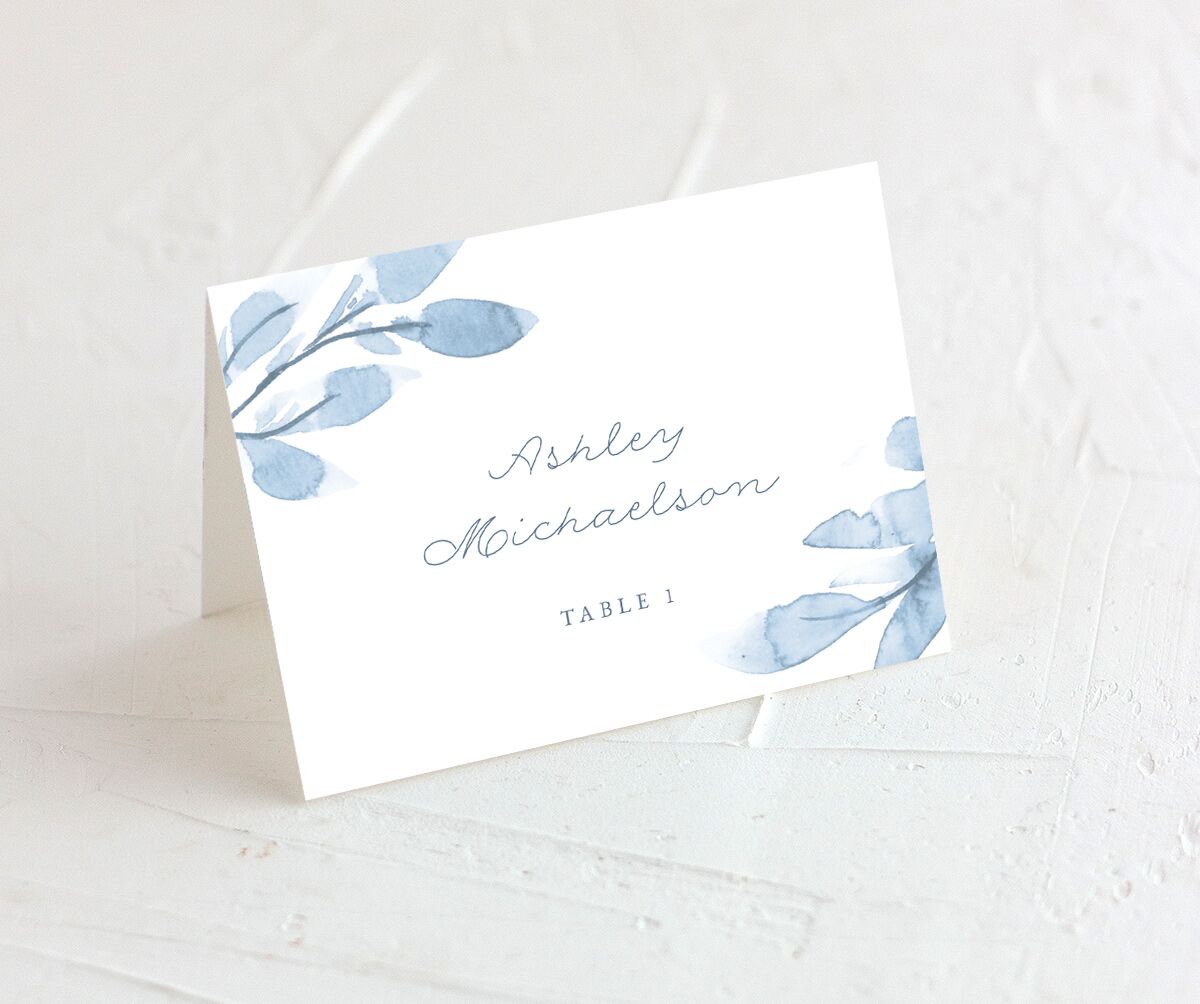 Ethereal Branches Place Cards front in Blue