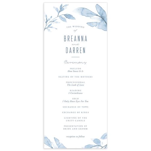 Ethereal Branches Wedding Programs - Dusty Blue