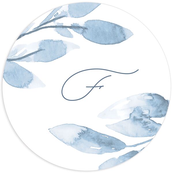 Ethereal Branches Wedding Stickers front in Dusty Blue