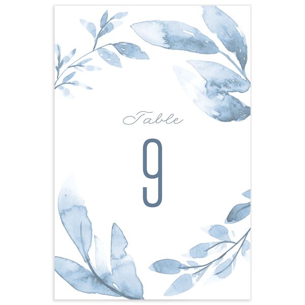 Ethereal Branches Table Numbers front in Dusty Blue