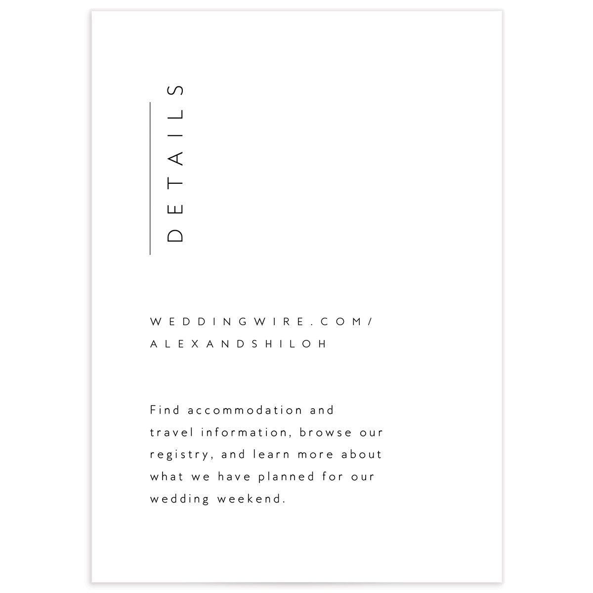 Chic Minimalism Wedding Enclosure Cards front in Midnight