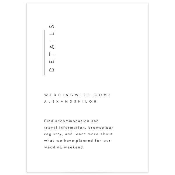 Chic Minimalism Wedding Enclosure Cards front in Midnight