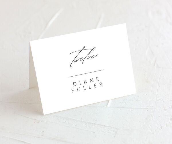 Chic Minimalism Place Cards front in Midnight