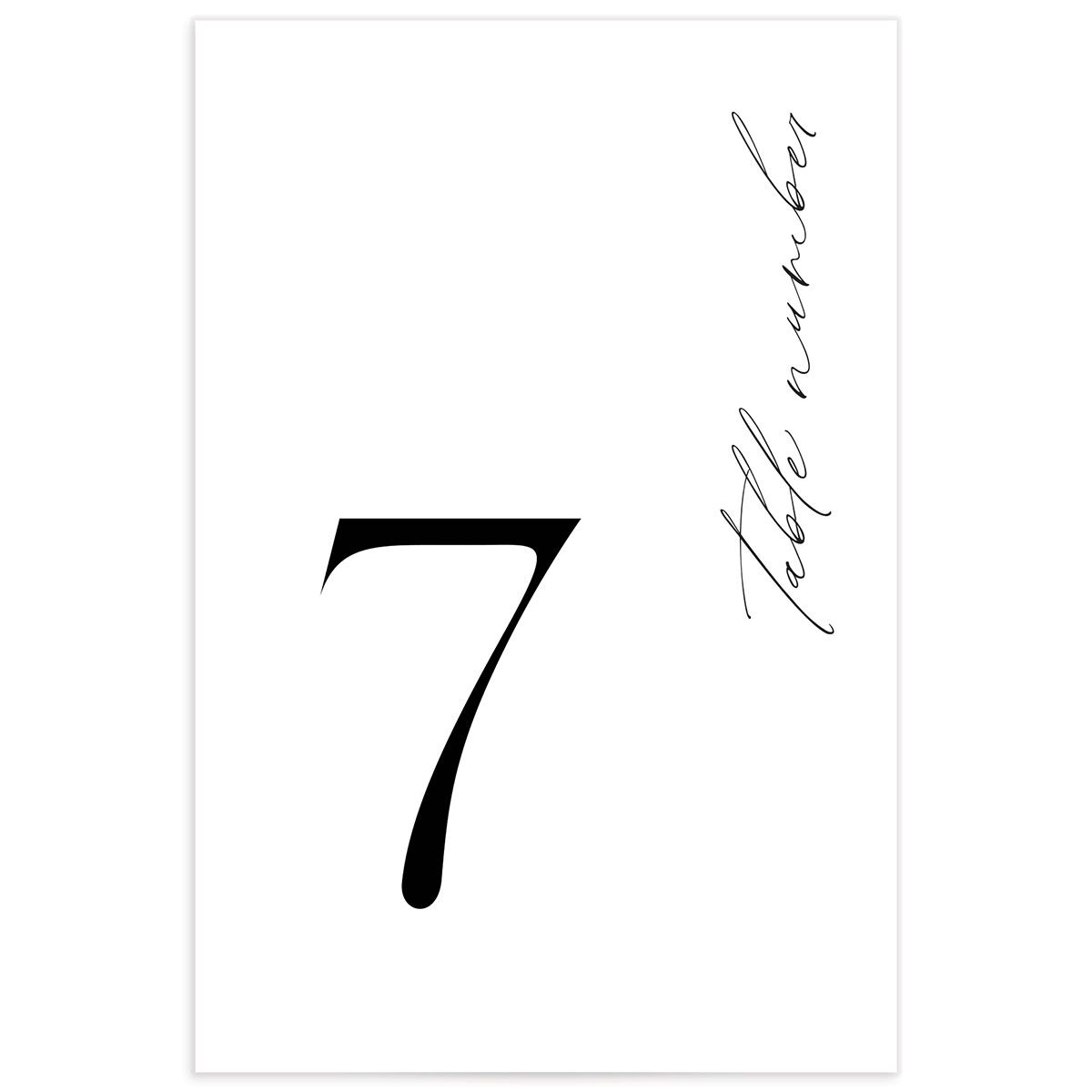 Chic Minimalism Table Numbers front in Midnight