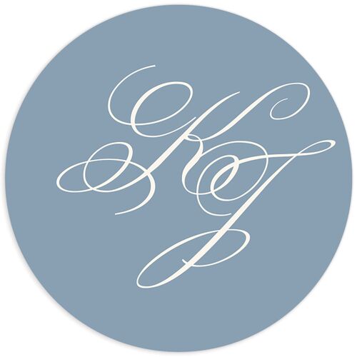 Romantic Rococo Wedding Stickers - Dusty Blue