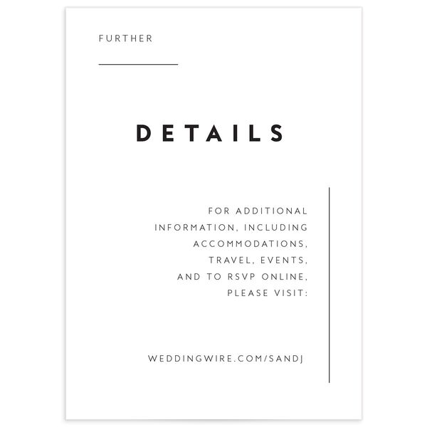 Contemporary Grace Wedding Enclosure Cards front in Pure White