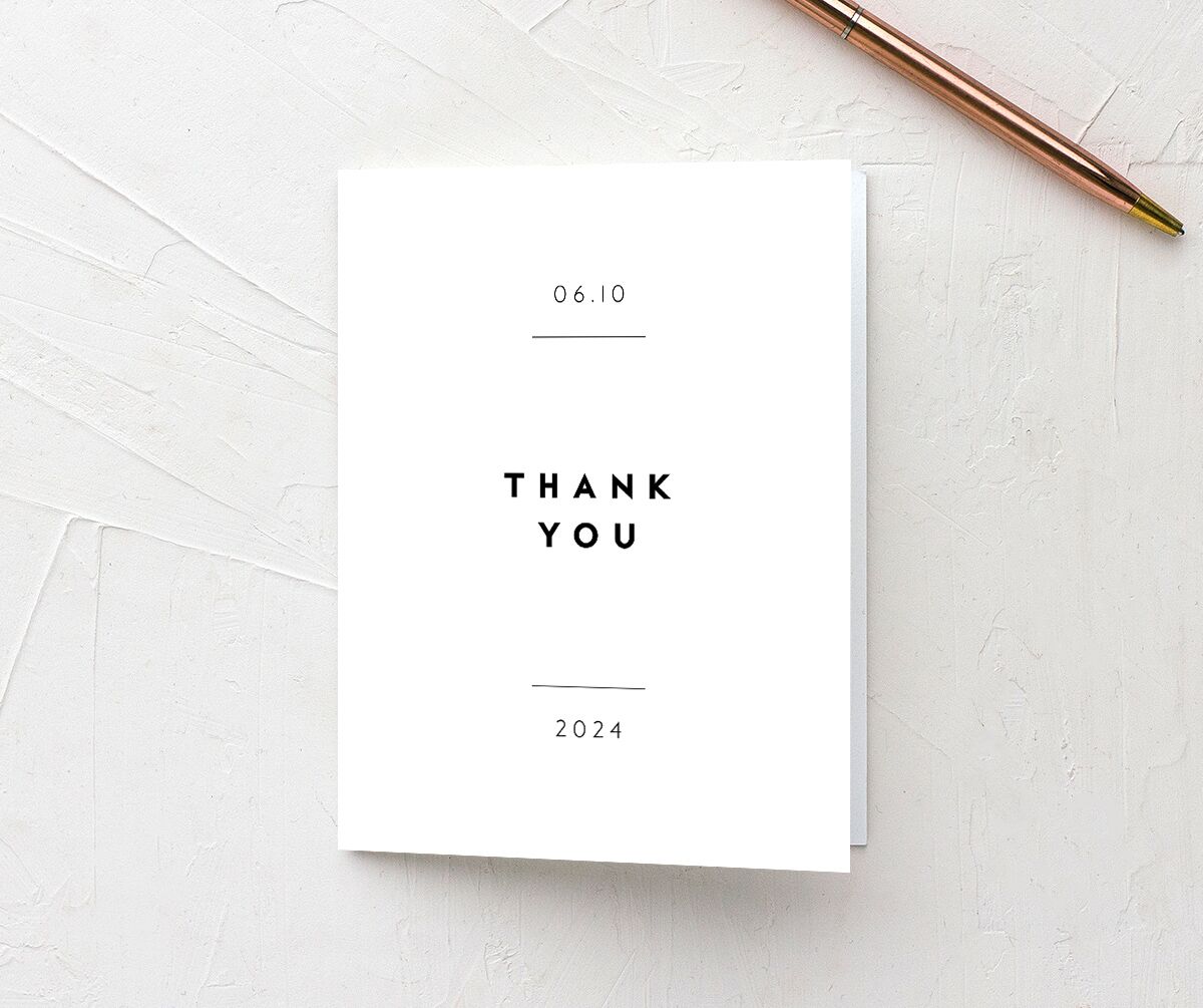 Contemporary Grace Thank You Cards front in White