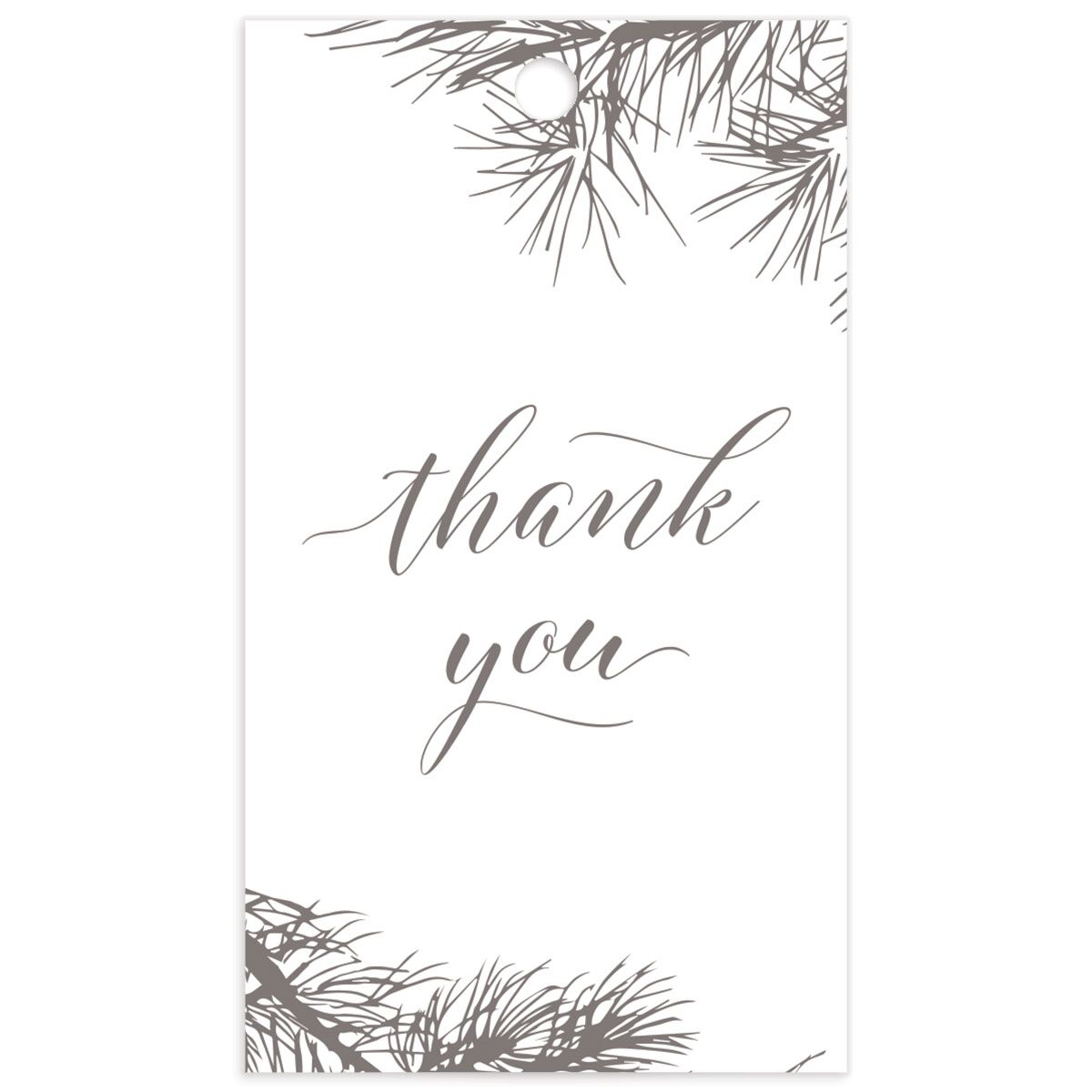 Playful Evergreen Favor Gift Tags front in Walnut