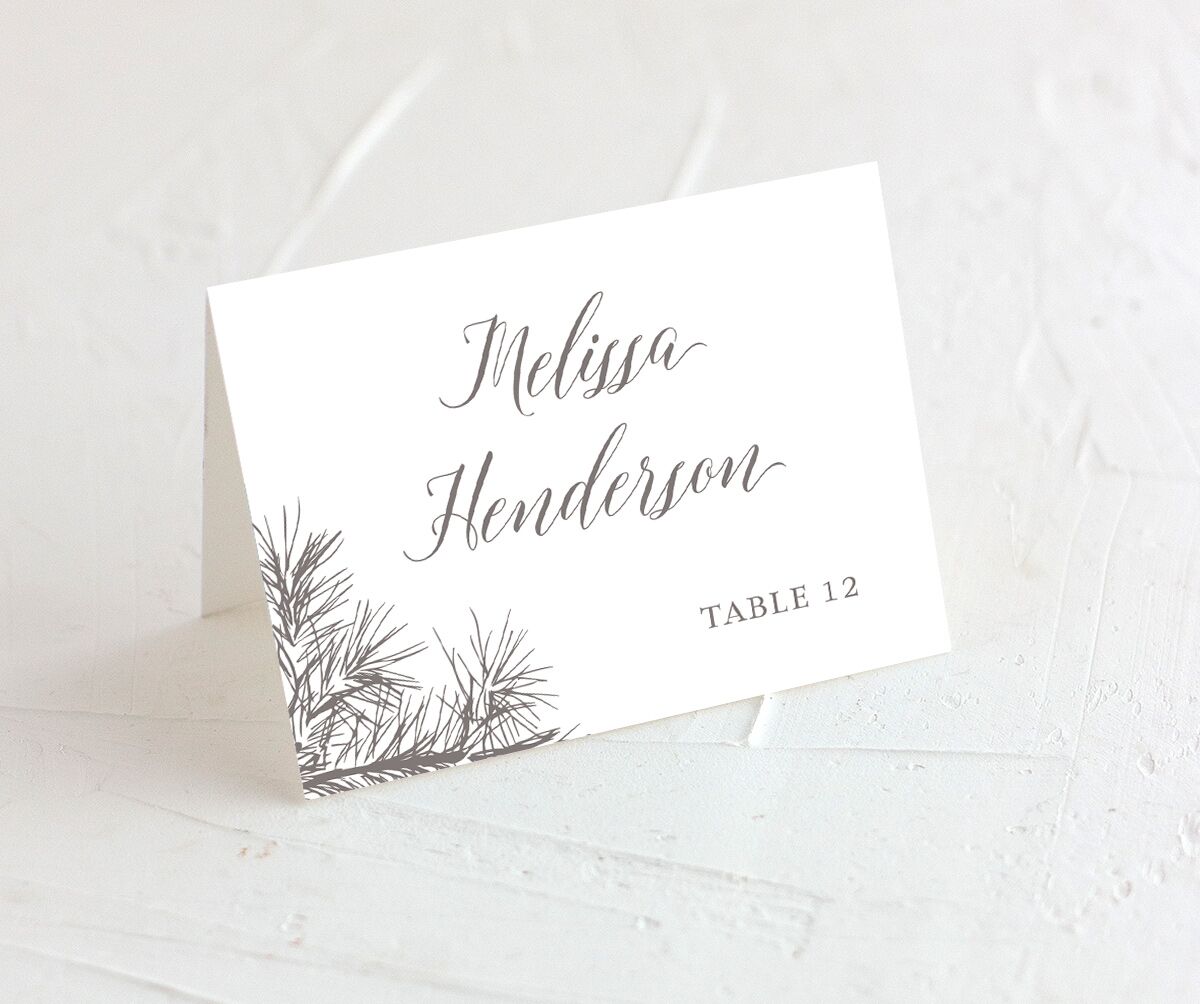 Playful Evergreen Place Cards front in Walnut