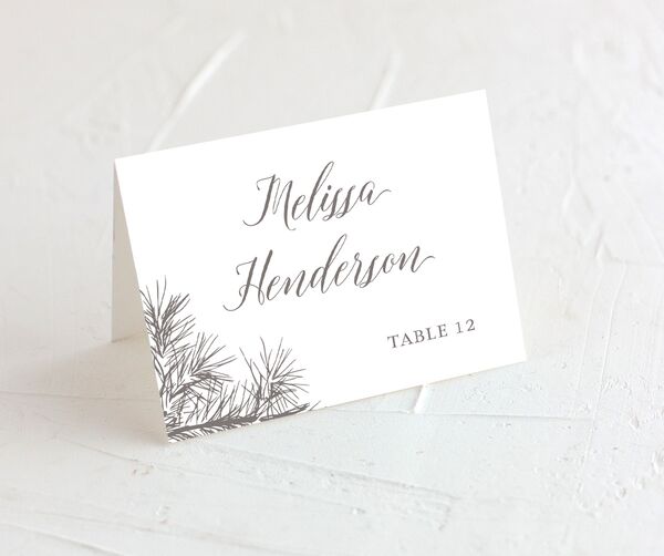 Playful Evergreen Place Cards front in Walnut
