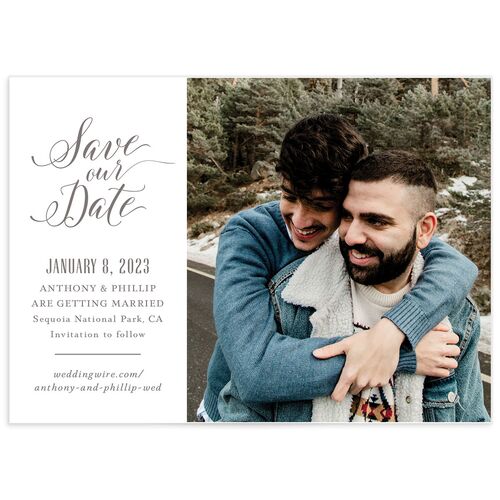 Playful Evergreen Save the Date Cards