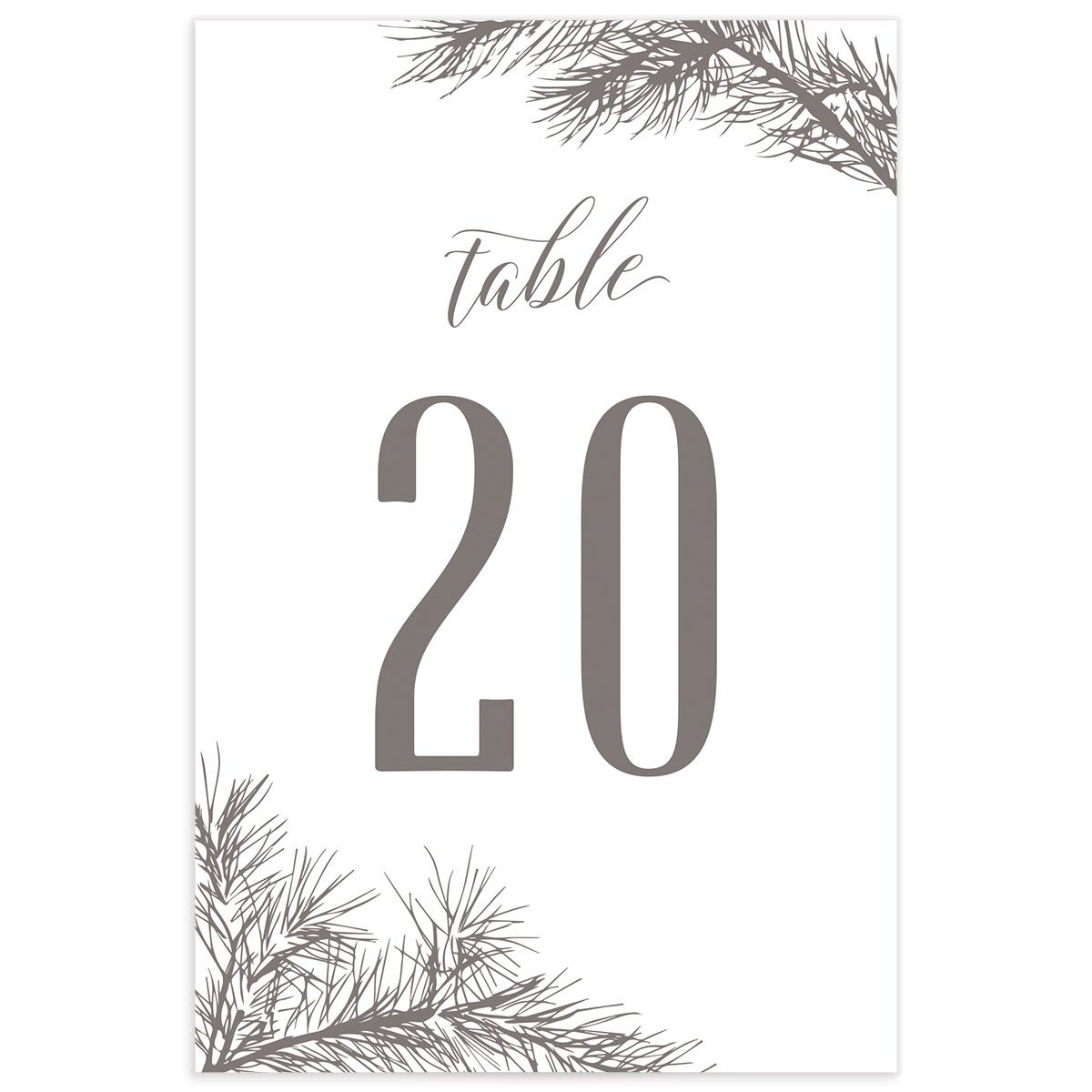 Playful Evergreen Table Numbers front in Walnut