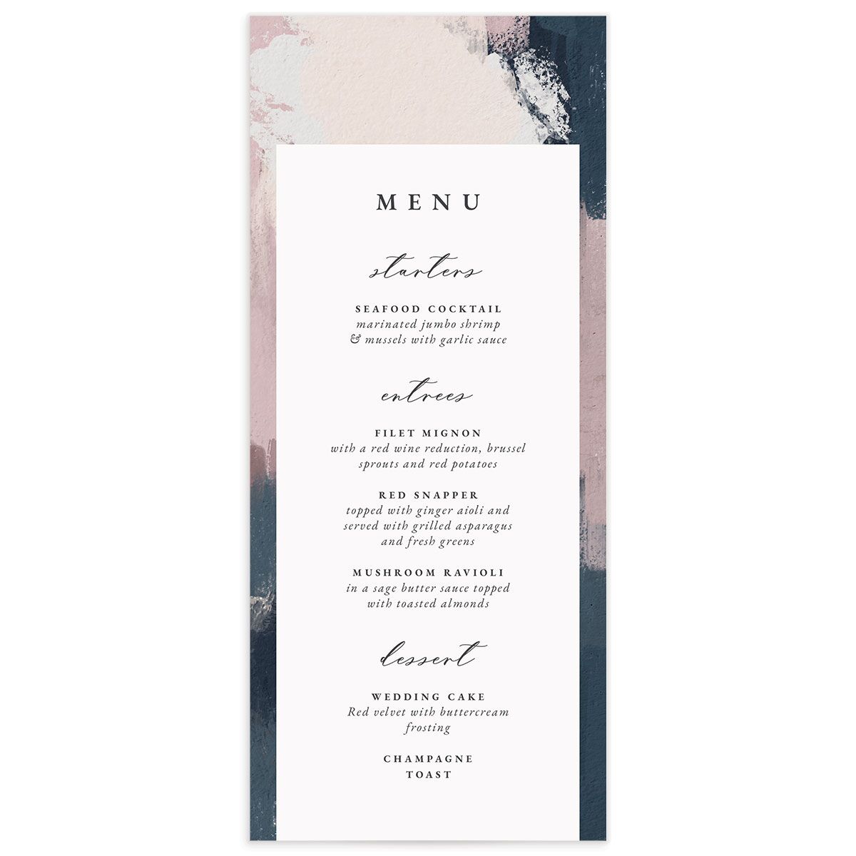 Abstract Canvas Menus front in French Blue