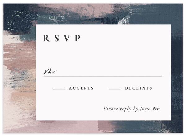 Abstract Canvas Wedding Response Cards front in French Blue