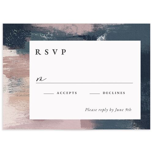 Abstract Canvas Wedding Response Cards - French Blue