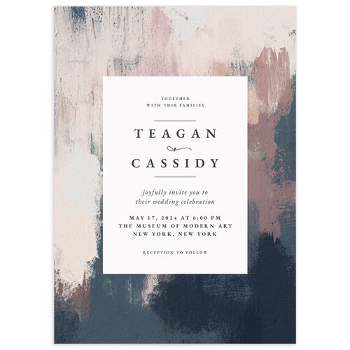 Abstract Canvas Wedding Invitations - French Blue