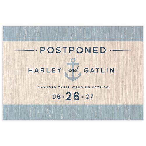 Rustic Seaside Change the Date Postcards - French Blue