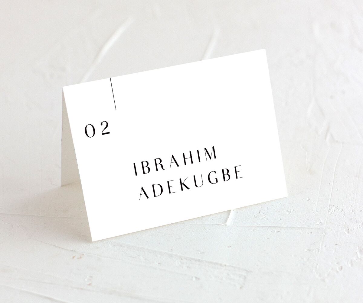 Minimal Lines Place Cards front in Pure White