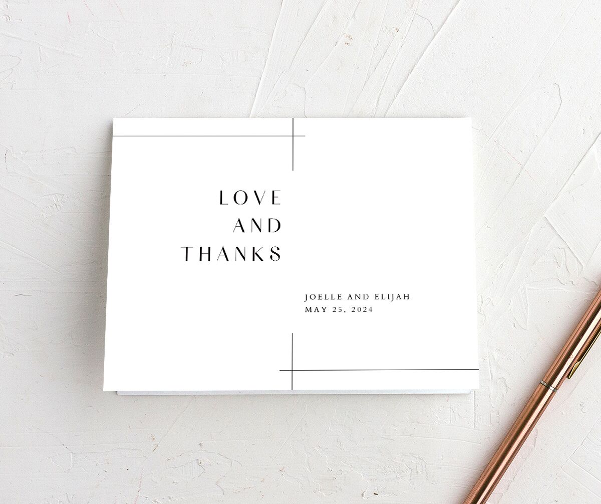 Minimal Lines Thank You Cards front in Pure White