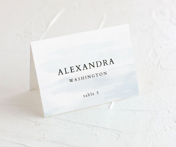 Lakeside Tranquility Place Cards front in French Blue