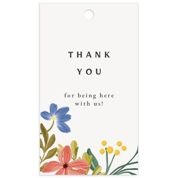 Traditional Blooms Favor Gift Tags front in Ruby