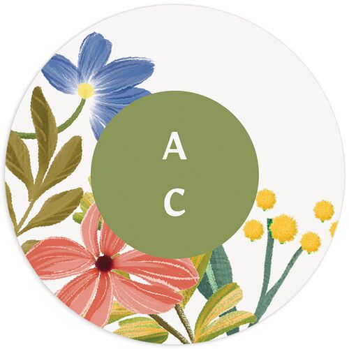 Traditional Blooms Wedding Stickers