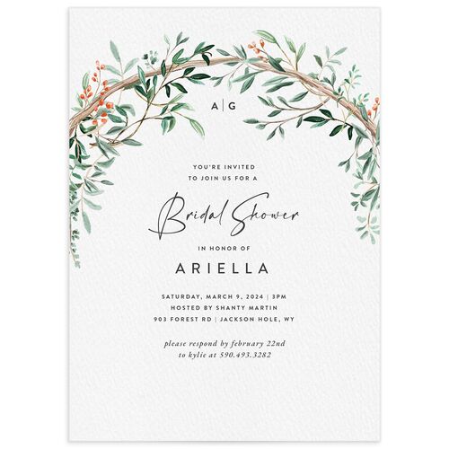 Rustic Arch Bridal Shower Invitations - Forest
