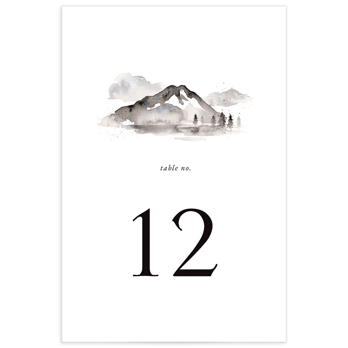 Painted Vistas Table Numbers back in Silver