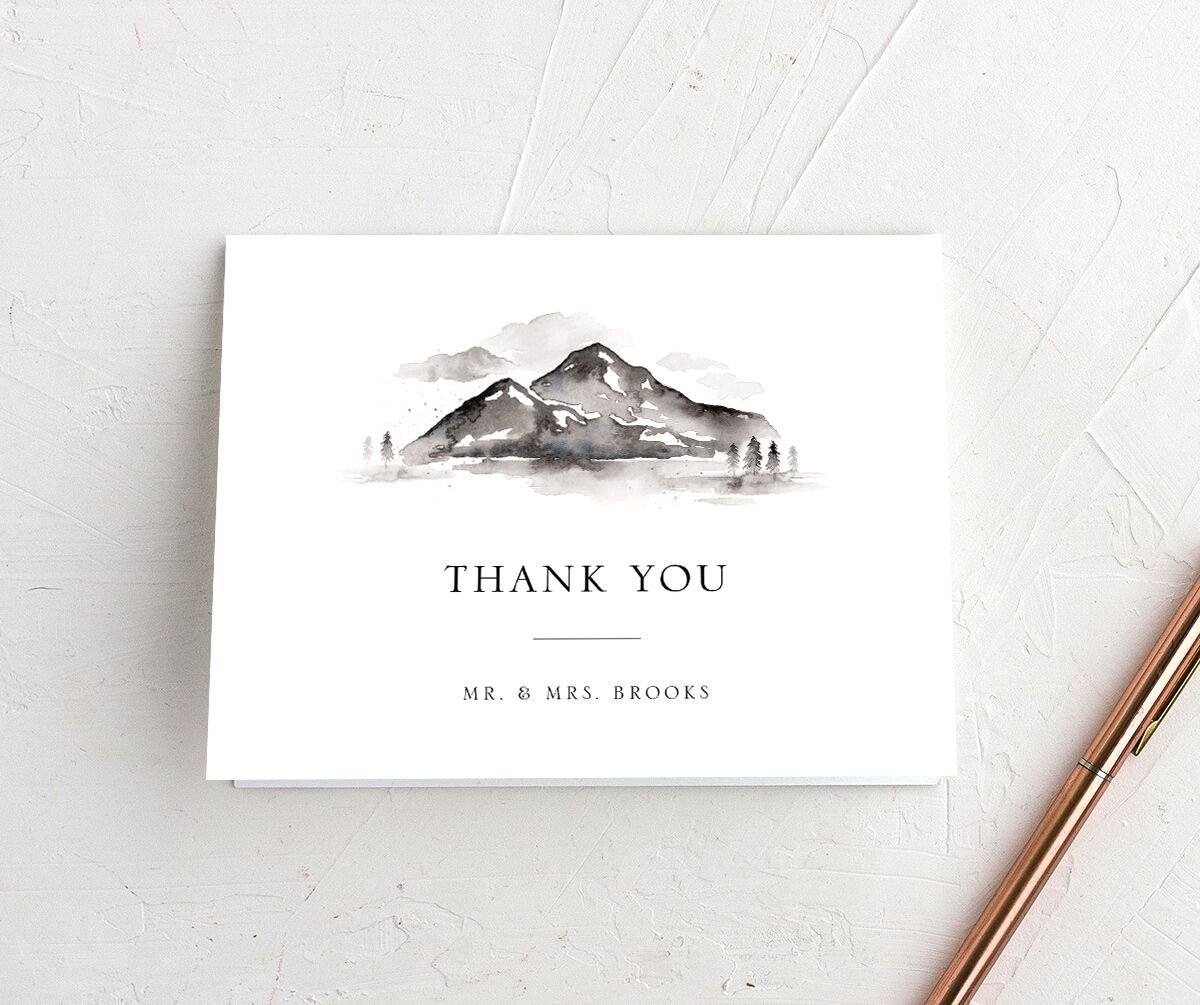 Painted Vistas Thank You Cards front in Silver