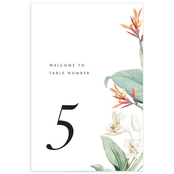 Natural Blooms Table Numbers front in Pure White