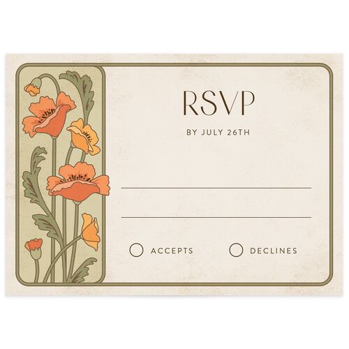 Vintage Nouveau Wedding Response Cards - Pear