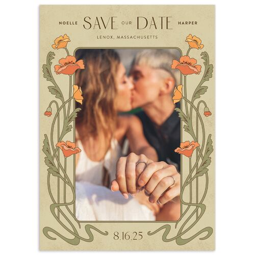 Vintage Nouveau Save The Date Cards - Pear