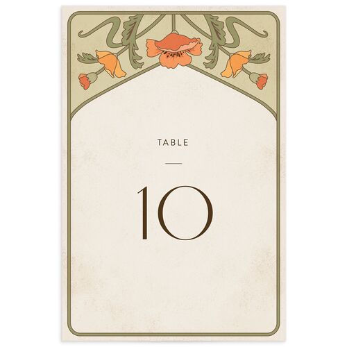 Vintage Nouveau Table Numbers - Pear