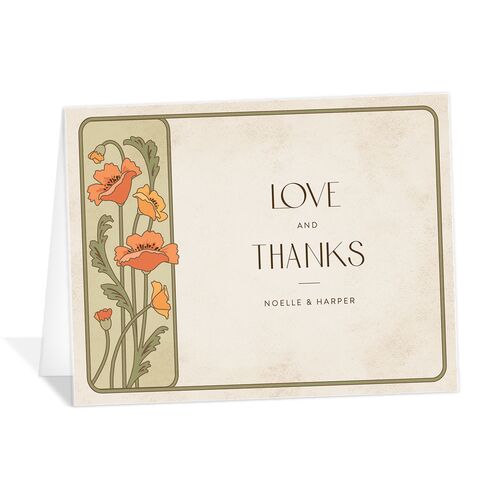 Vintage Nouveau Thank You Cards - Pear