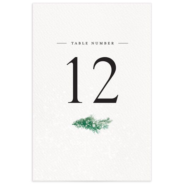 Festive Romance Table Numbers front in Jewel Green
