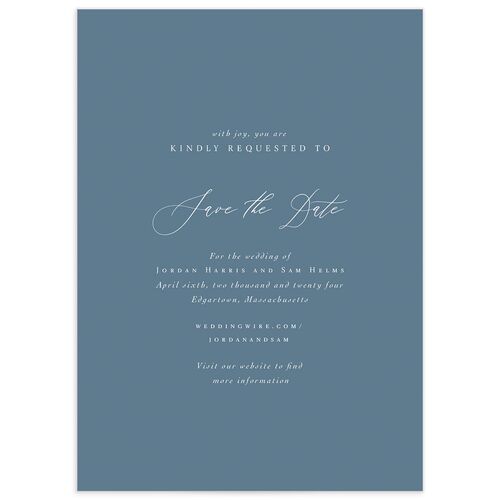 Ocean Waves Save the Date Cards - Moody Blue