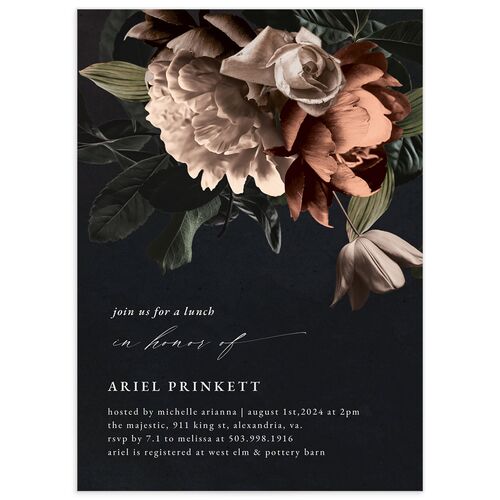 Modern Rose Bridal Shower Invitations - Peach Fuzz