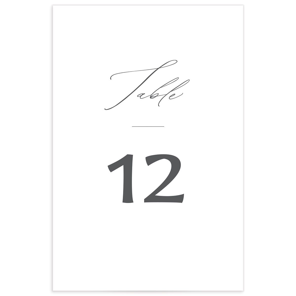 Rustic Handwriting Table Numbers front in Silver