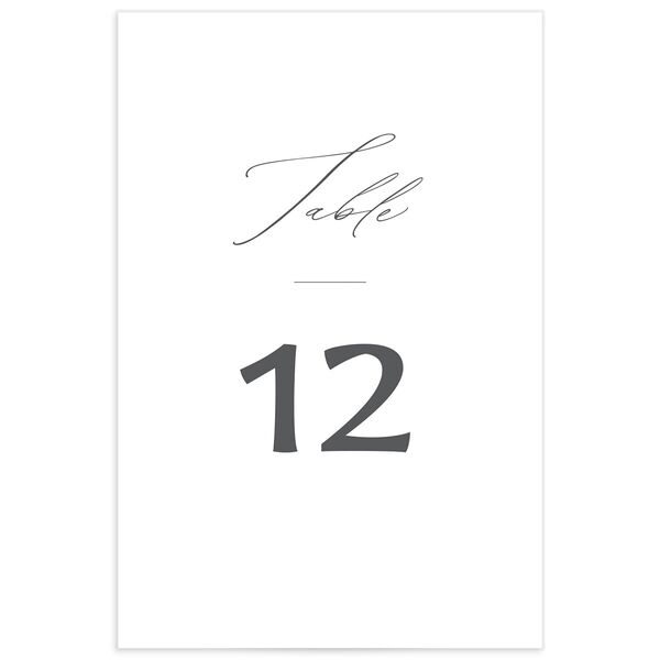 Rustic Handwriting Table Numbers front in Silver