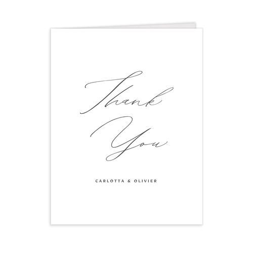 Rustic Handwriting Thank You Cards - Silver