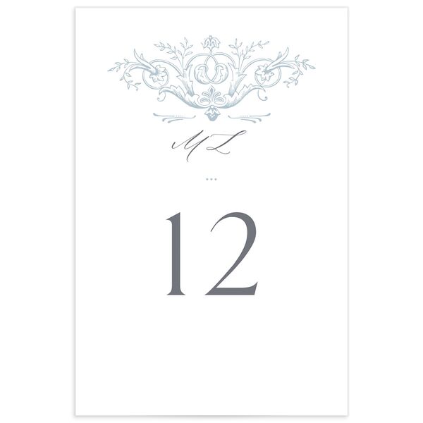 Rococo Adornment Table Numbers front in French Blue